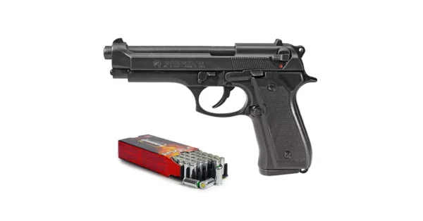 Pistolet à blanc Beretta 92 F noir 9mm + 50 cartouches à blanc – Armes de défense/Pistolet et Revolvers à blanc – securicount