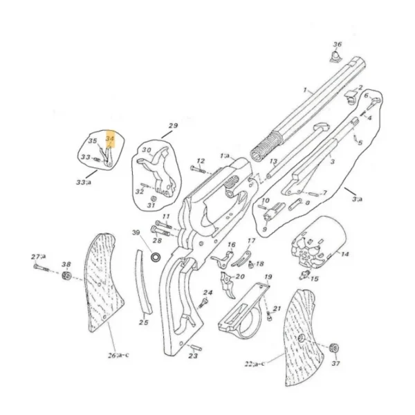 DOIGT ELEVATEUR REMINGTON PATTERN PEDERSOLI 0800REM34 | WesternGuns