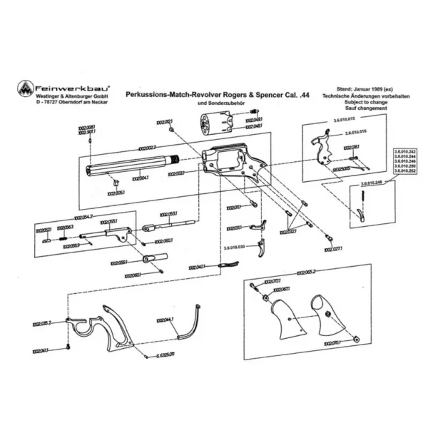 ECROU DE BLOCAGE FEINWERKBAU ROGER & SPENCER | WesternGuns