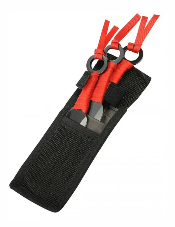 *ENSEMBLE DE 3 KUNAI ROUGE 15CM SOUMIS A REGLEMENTATION POUR LA REVENTE