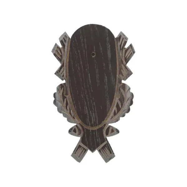 Plaque Trophée Chevreuil Chêne Foncé 21×12 cm EUROHUNT | Toutpourlahutte