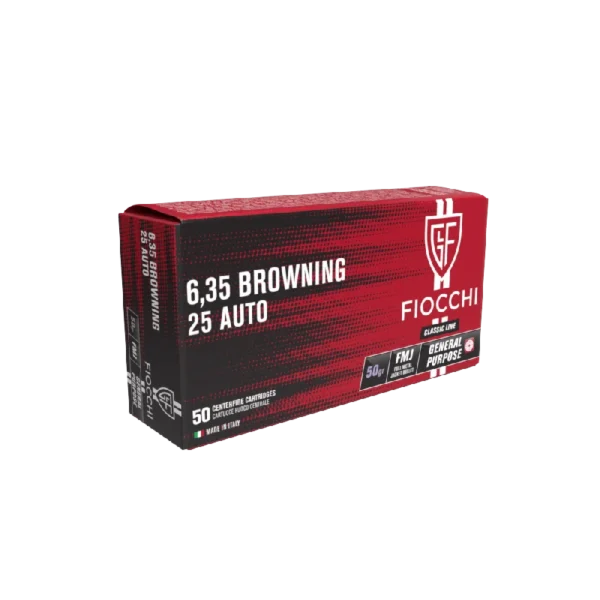 Fiocchi 6.35 Browning FMJ 50gr x50 – Munitions mini-calibre | Catégorie B