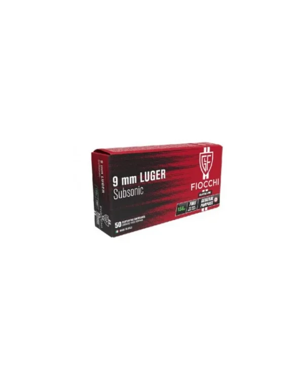 FIOCCHI 9X19 SUBSONIC FMJ 158GR X50