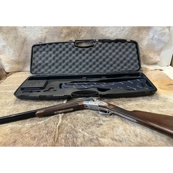 FUSIL HUGLU JUXT 200 CAL28/76 71CM CONTREPLATINE GRAVÉE NEUF