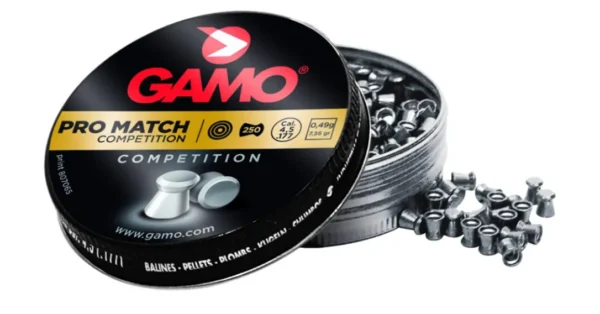 Boîte de 250 Plombs Pro Match Competition GAMO tête plate – Munitions & Cartouches/Munitions Plombs – securicount