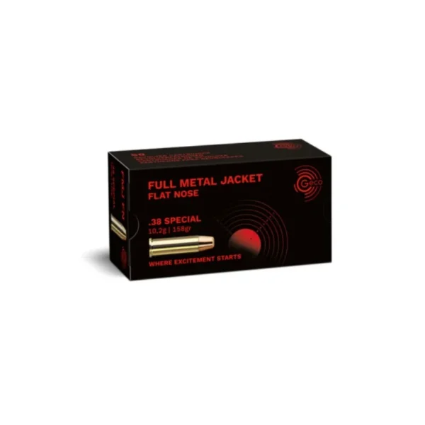 GECO 38 Special FMJ 158gr X50 – Munitions .38SP tir sportif