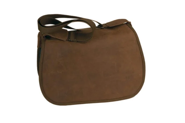 Gibecière cuir croupon ciré – Grand modèle