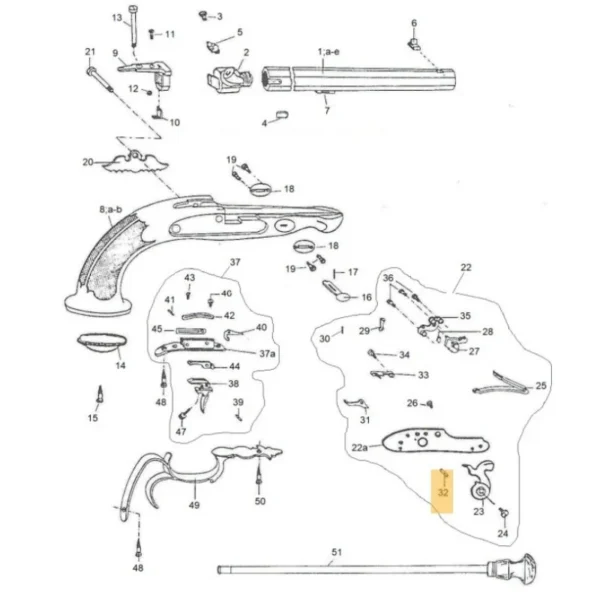 GOUPILLE DE GACHETTE PEDERSOLI LE PAGE REF M70COP5371 | WesternGuns