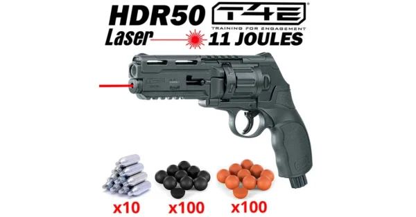 Revolver de défense Umarex T4E HDR50L Laser intégré cal. 50 – Armes de défense/Pistolets de défense – securicount