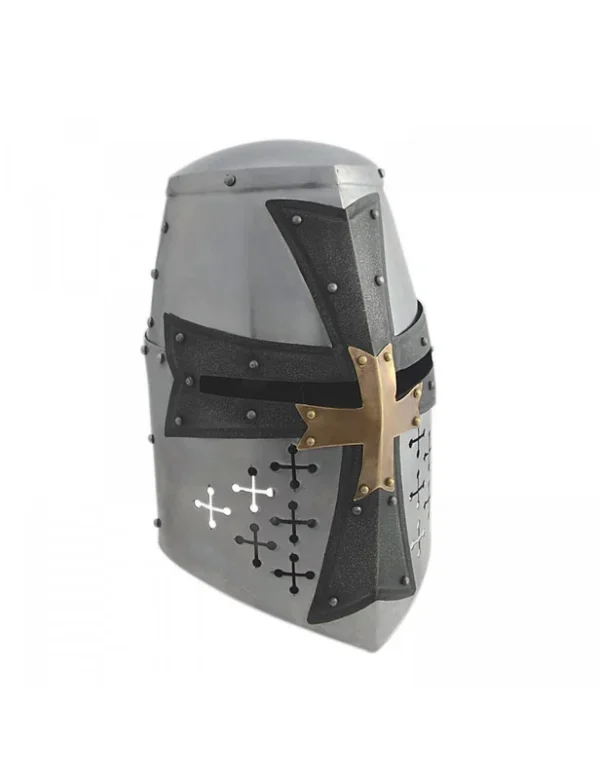 Heaume de croisé Teutonique – Croix noire et laiton