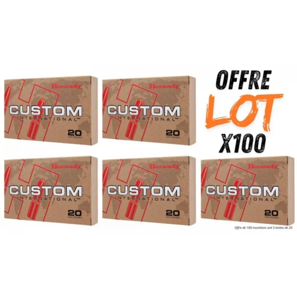 Munitions Hornady Custom Interlock 180g – Cal. 30-06 Sprg – Lot de 100 munitions