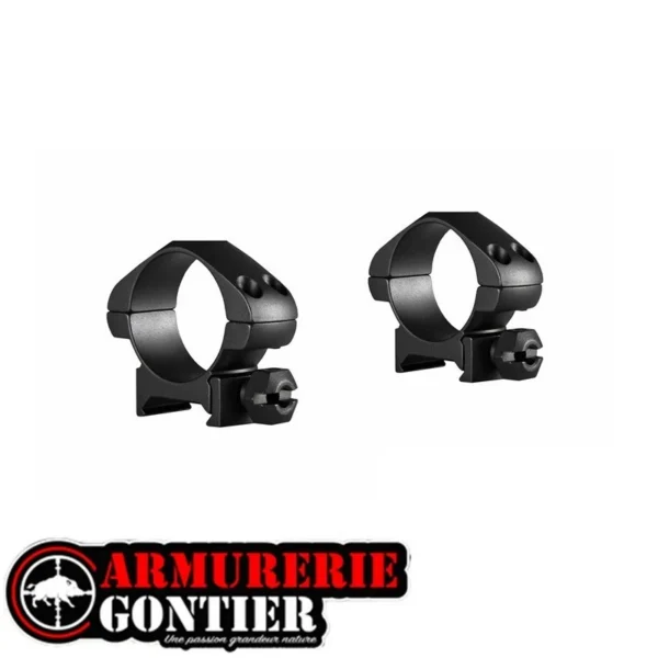 jeu de 2 colliers HAWKE rail weaver/21mm Precision Steel 30mm bas moyen sur notre armurerie en ligne