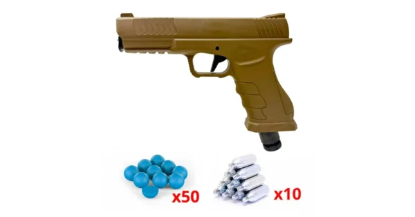 Kit pistolet de défense Gunsmith GS50 Tan CO2 cal. 50 17 joules