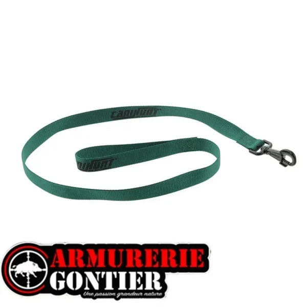 Laisse CANIHUNT HUNTER FIRST simple plate vert www.armureriegontier.fr