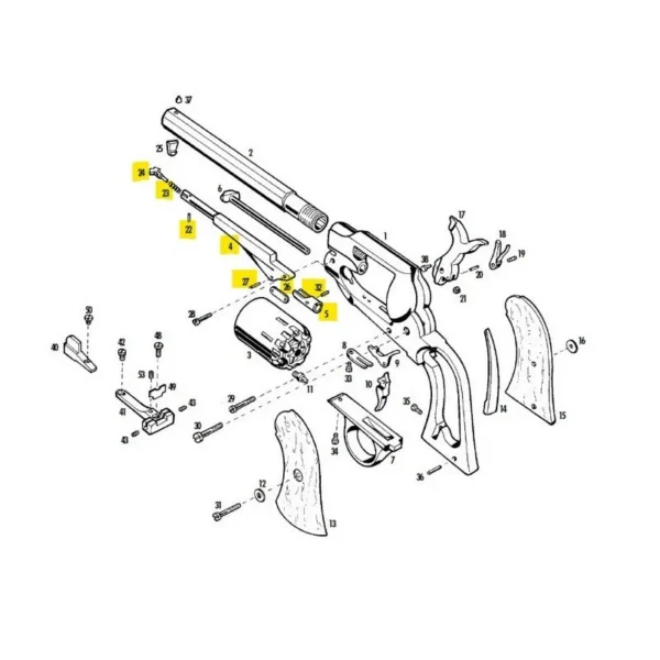 LEVIER DE CHARGEMENT COMPLET 1858 SHERIFF INOX CALIBRE 44 REF A441/IXSH | WesternGuns