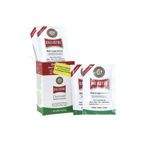 Ballistol Lingettes Boite De 10 (X1) chez votre spécialiste de la chasse au gibier d’eau!!