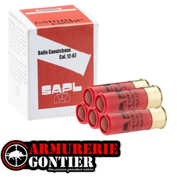 Lot de 10 cartouches Mini Balle Gomm-Cogne SAPL 12/67 sur notre Armurerie en ligne ArmurerieGontier.fr