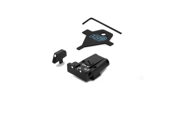 LPA SPR75CZ30 Adjustable Sight Set for CZ 75 (Brno Old Model) with White Dots