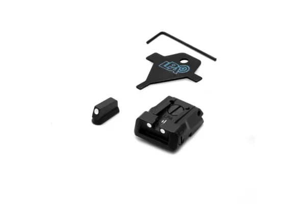 LPA SPS06CZ30 Adjustable Sight Set with White Dots for CZ SP01 SHADOW, CZ SHADOW 2