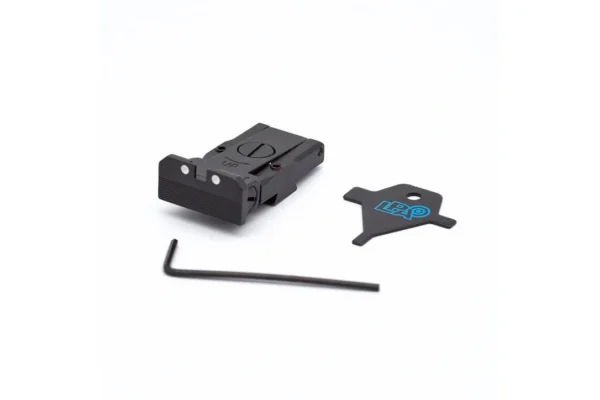 LPA TRT92BW30 Adjustable Rear Sight for CZ 75 Tactical Sport with White Dots