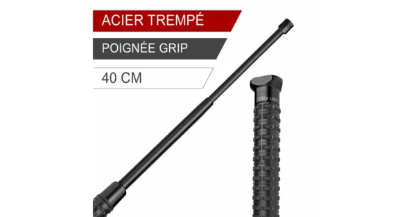 Matraque / Bâton télescopique trempé ESP avec Easy Lock 40cm