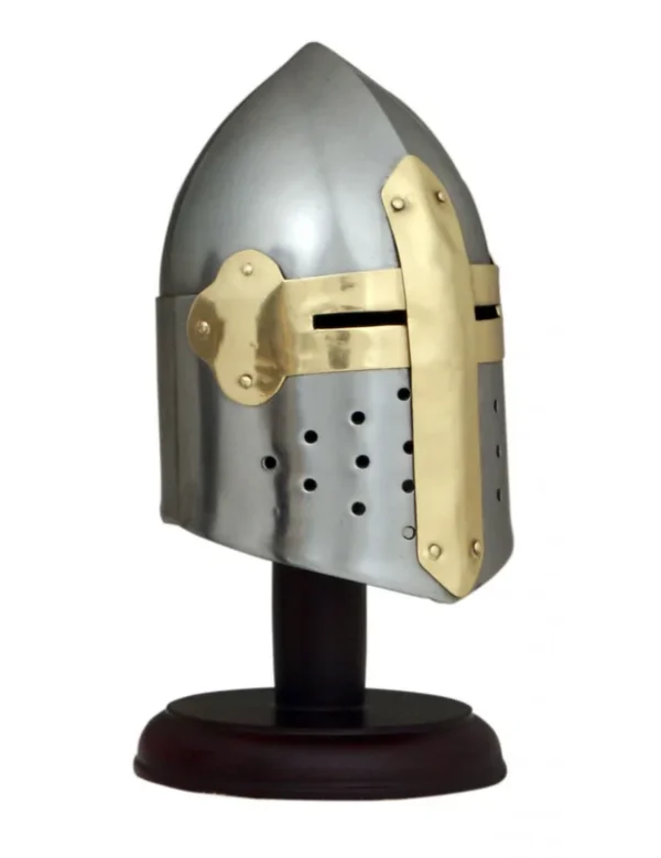 Mini heaume de croisé – Croix dorée décorative