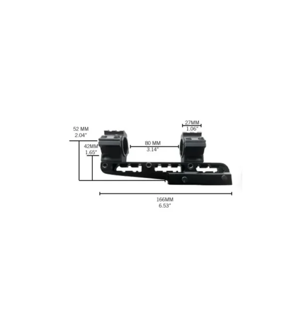 Montage monobloc Cantilever pour lunette Konus universel 25,4 & 30 mm – Rail 11/21 mm
