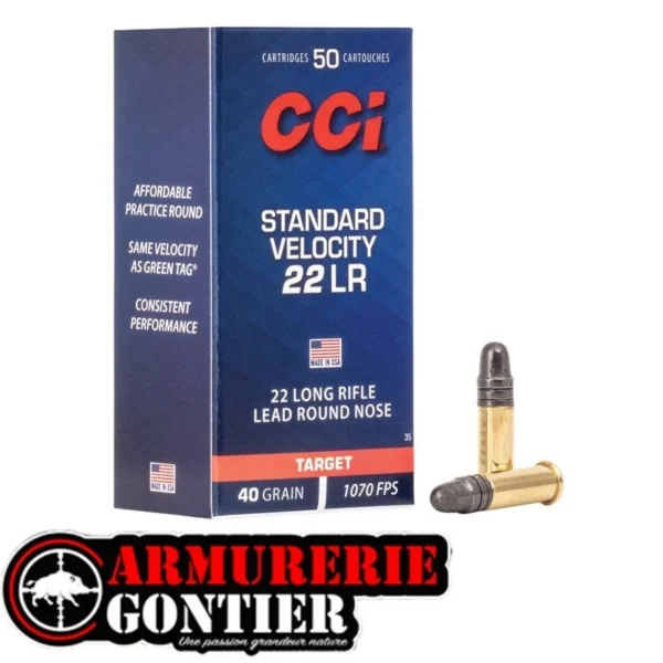 Munitions CCI C22LR Standard Velocity 40 Grains 40GR x50sur www.armureriegontier.fr