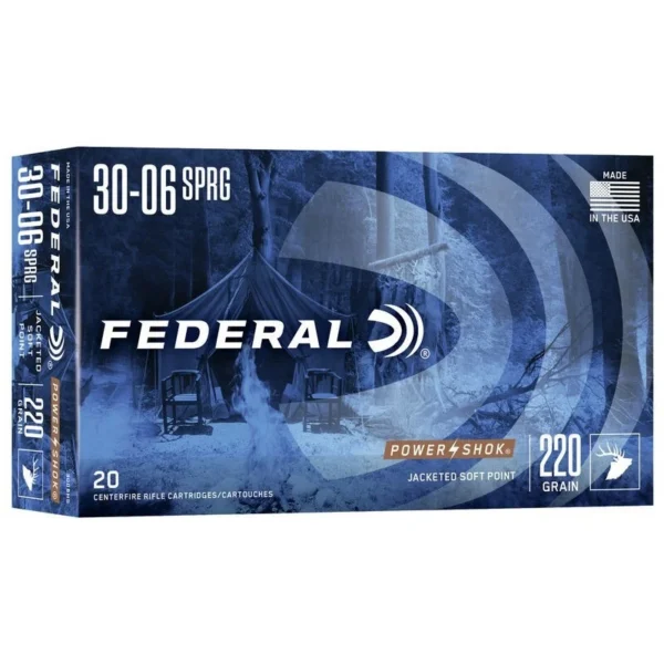 Munitions FEDERAL 30-06SPRG POWER SHOK SP 14.3G 220GR – Armurerie Gontier.