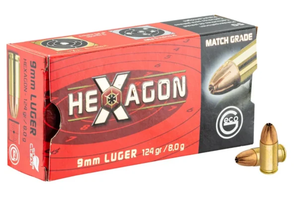 Munitions GECO 9mm Hexagon 124gr JHP x50 | Gun Project
