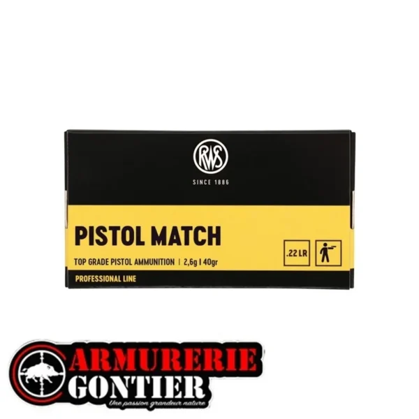 Munitions 22lr RWS Pistol Match Professional line en boite de 50 sur www.ArmurerieGontier.fr