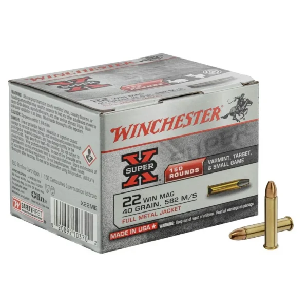 Munitions Super-X blindée cal. .22 Win Magnum – 22 Mag Win SuperX Blindée