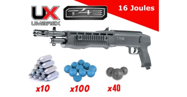 Pack fusil de défense Umarex TB68 – HDB 68 – T4E 16 joules avec munitions