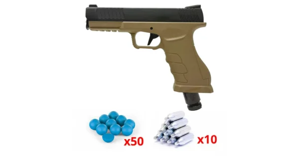 Kit pistolet de défense Gunsmith GS50 Noir & Tan CO2 cal. 50