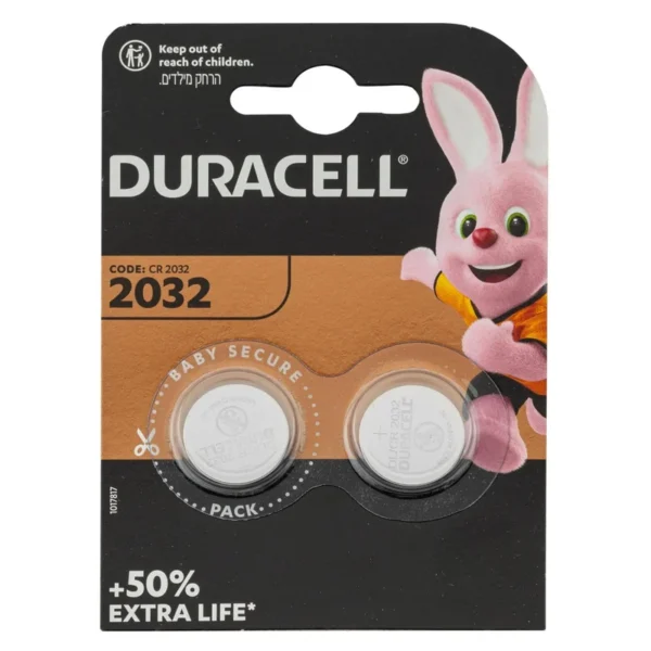 DURACELL – PACK DE 2 PILES CR2032 LITHIUM 3 VOLTS