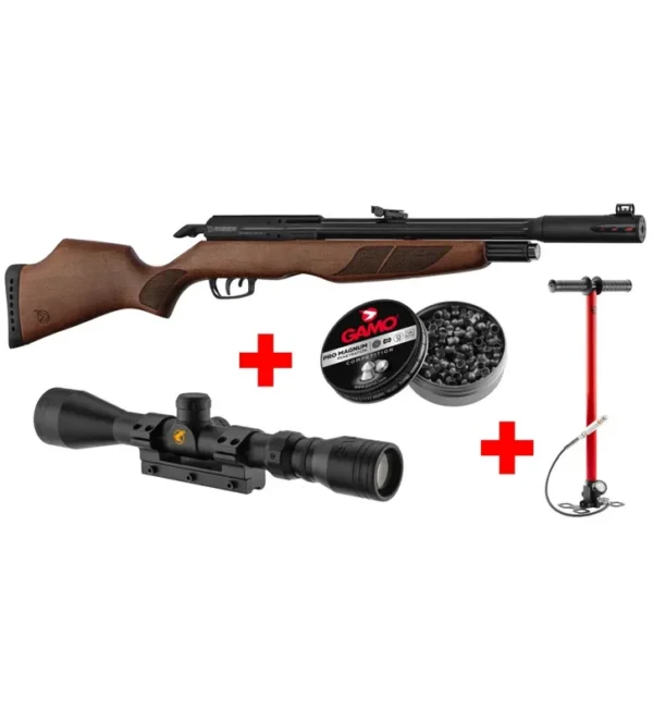 Pack Gamo Riser Punisher Cal. 5,5 mm 40 J + Lunette 3-9 x 40 WR + Pompe Flex PCP Arrow + Plombs Pro Magnum Penetration (x250) –