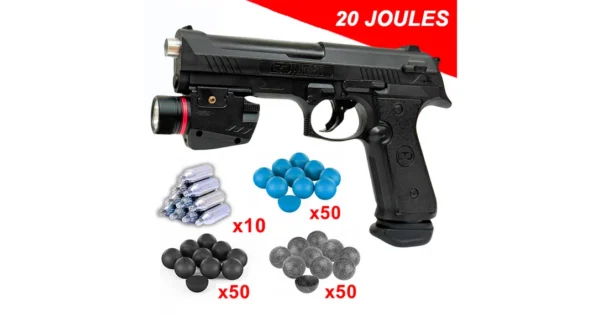 Kit pistolet de défense LTL Alfa 20 joules cal.50 – Armes de défense/Pistolets de défense – securicount