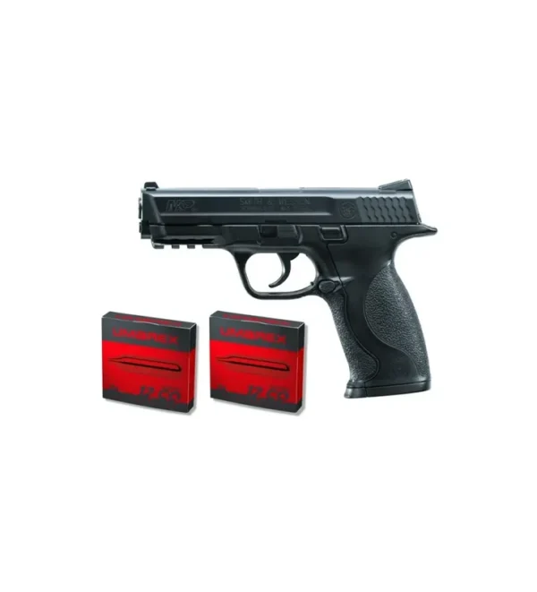 Pack pistolet BB Smith & Wesson M&P40 CO2 – Cal. 4,5 mm + 10 capsules CO2
