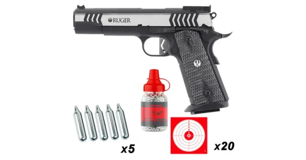 Pack Pistolet Ruger SR1911 Competition CO2 cal. 4.5mm / BBS Umarex
