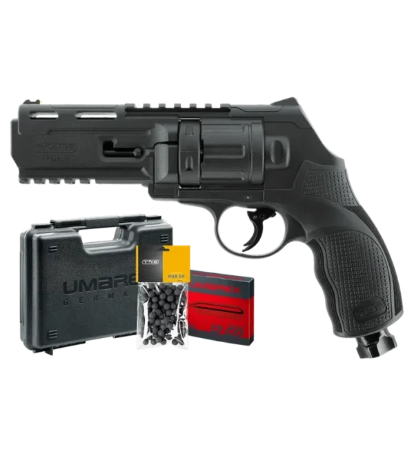 Pack revolver de défense T4E TR50 Gen2 cal. 50 7,5 J + Billes + 5 capsules CO2 + Mallette