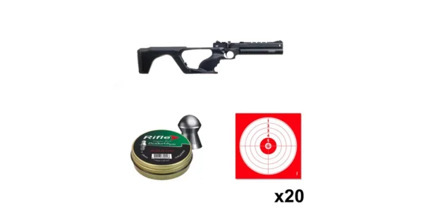 Pistolet RP Noir Reximex PCP cal. 5.5mm 14.5 joules + cibles