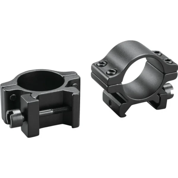 Paire colliers aluminium pour Rail 21 mm- Diamètre 30 mm – Bas – Noir mat