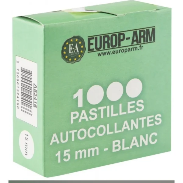 PASTILLES AUTOCOLLANTES 15mm BLANCHES | WesternGuns