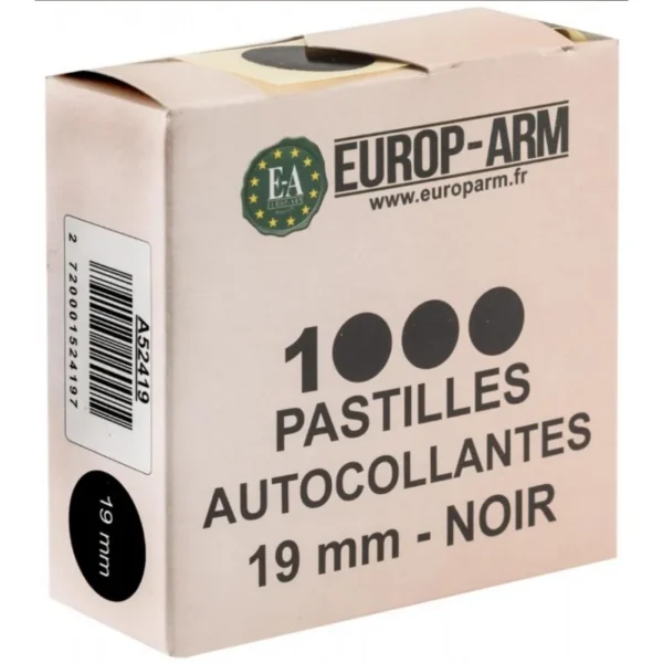PASTILLES AUTOCOLLANTES 19mm NOIRES | WesternGuns