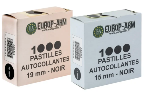 Pastilles autocollantes noires diam. 15 ou 19 mm – Diam.15 mm
