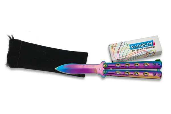 Petit couteau papillon rainbow