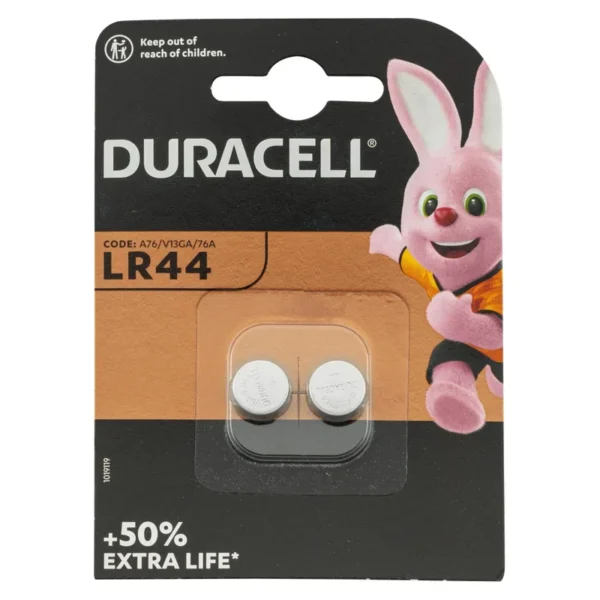 PILES LR44 1,5 VOLT – DURACELL BLISTER DE 2 PILES