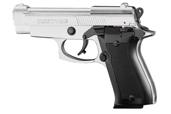 Pistolet 9 mm à blanc Chiappa 85 auto nickelé