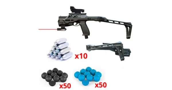 Pistolet de défense Vesta PDW50 cal. 50 17 joules + Kit de conversion carabine