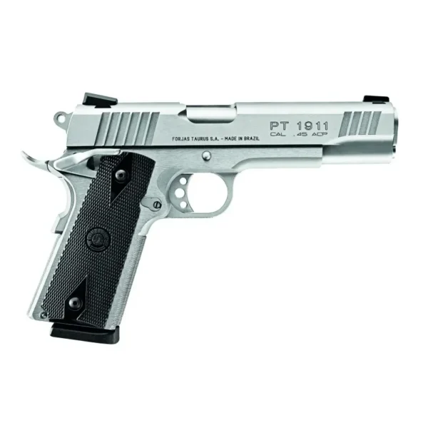 PISTOLET PT1911 MATTE STAINLESS STEEL 45ACP